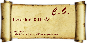 Czeider Odiló névjegykártya